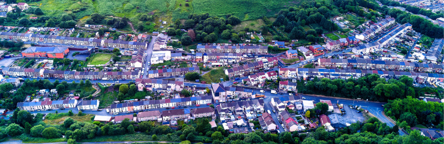 Rhondda Valley aerial view