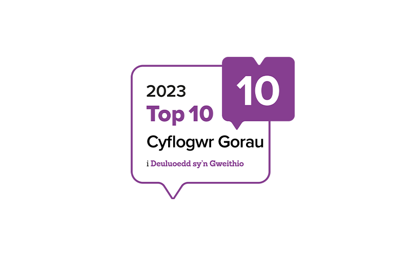 Yn falch o gael ein henwi yn un o Ddeg Cyflogwr Gorau Working Families 2023