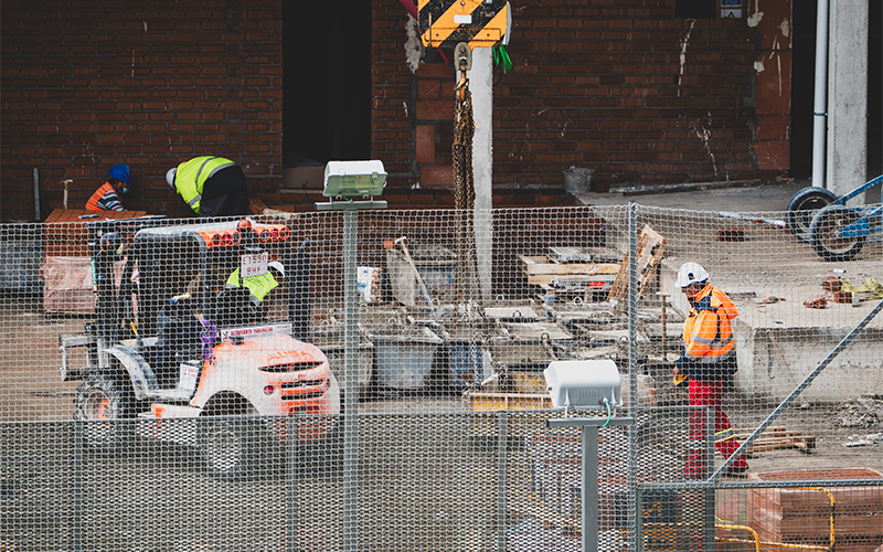 Building Site with builders working