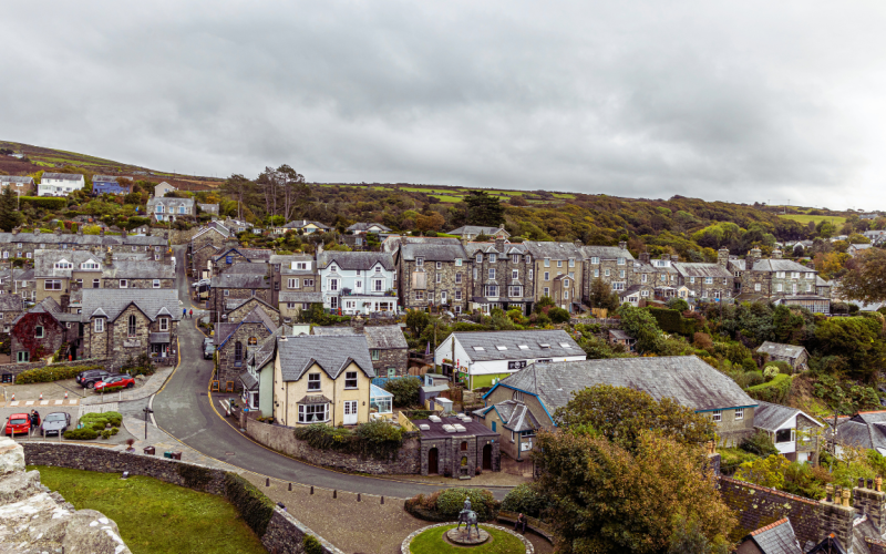 Golygfa o'r awyr Gwynedd Harlech