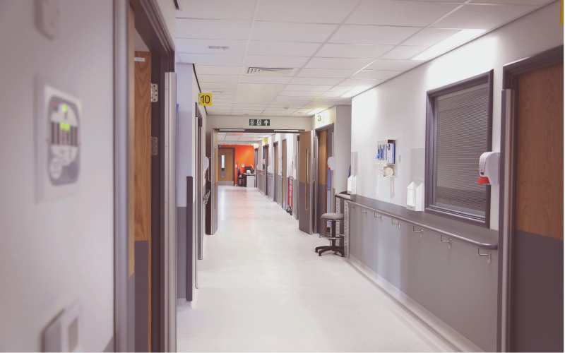 Photograph of a hospital corridor