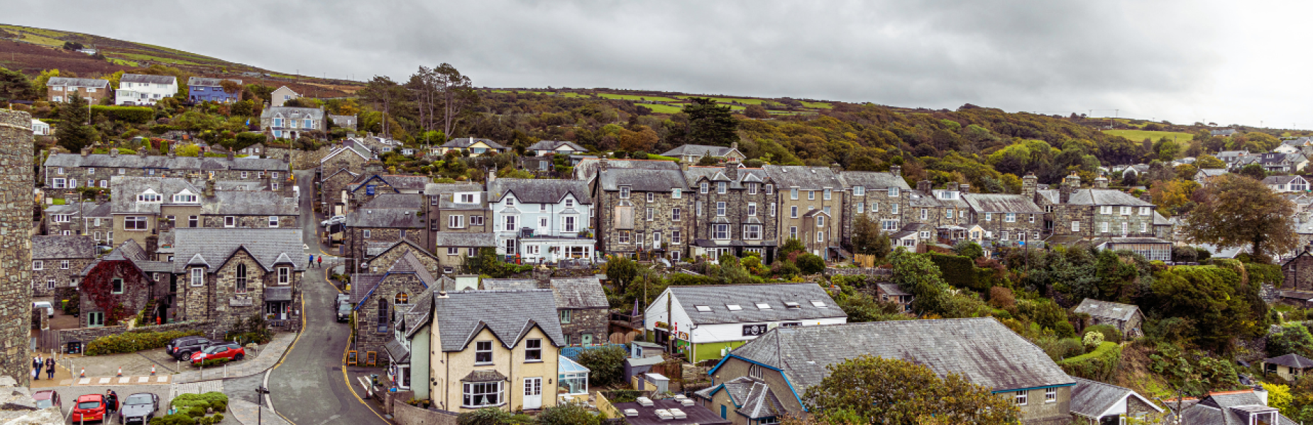 Golygfa o'r awyr Gwynedd Harlech