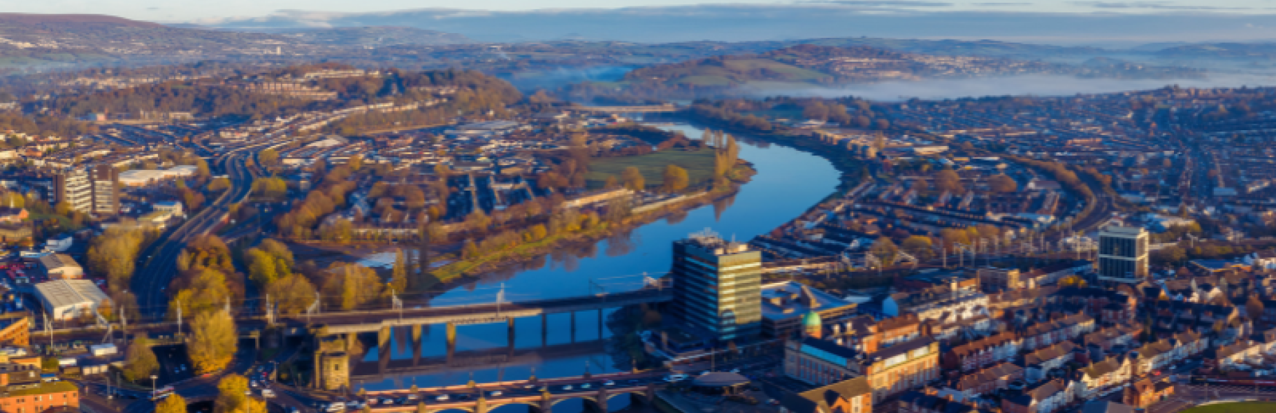 Aerial view of Newport City