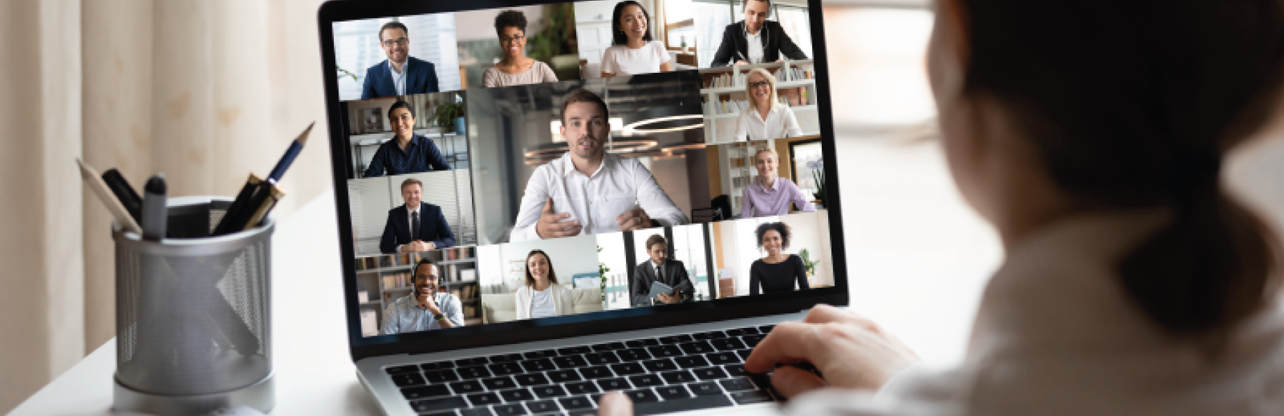 Person in a virtual meeting