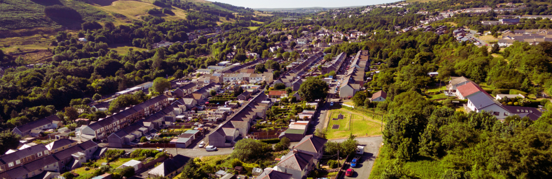 Flaenau Gwent o'r awyr