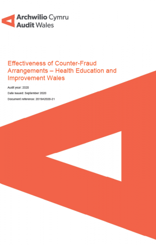 Health Education and Improvement Wales – Effectiveness of Counter-Fraud Arrangements report cover