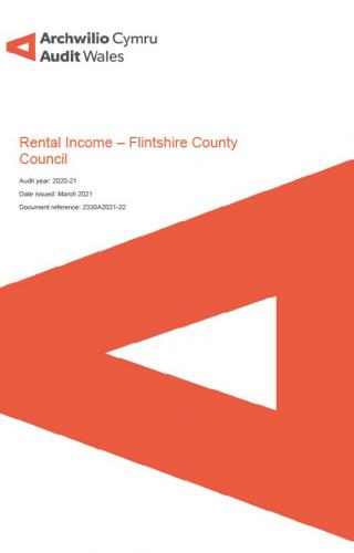 Front cover image of report on rental income at Flintshire Council